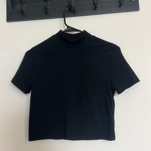 Black, mini turtle neck crop top from H&M